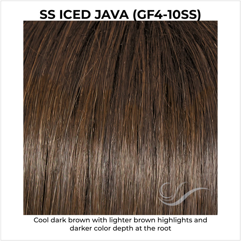 SS Iced Java (GF4-10SS)-Cool dark brown with lighter brown highlights and darker color depth at the root