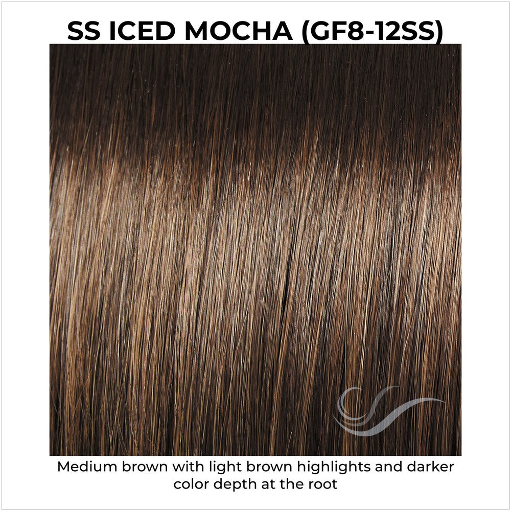 SS Iced Mocha (GF8-12SS)-Medium brown with light brown highlights and darker color depth at the root