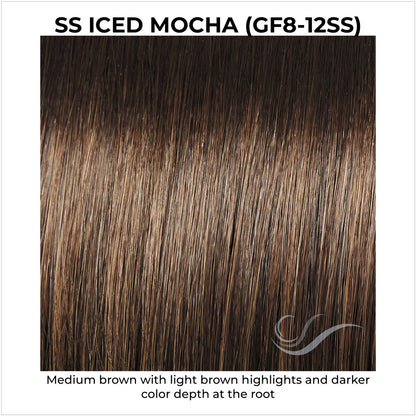 SS Iced Mocha (GF8-12SS)-Medium brown with light brown highlights and darker color depth at the root