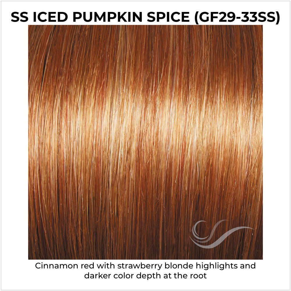 SS Iced Pumpkin Spice (GF29-33SS)-Cinnamon red with strawberry blonde highlights and darker color depth at the root