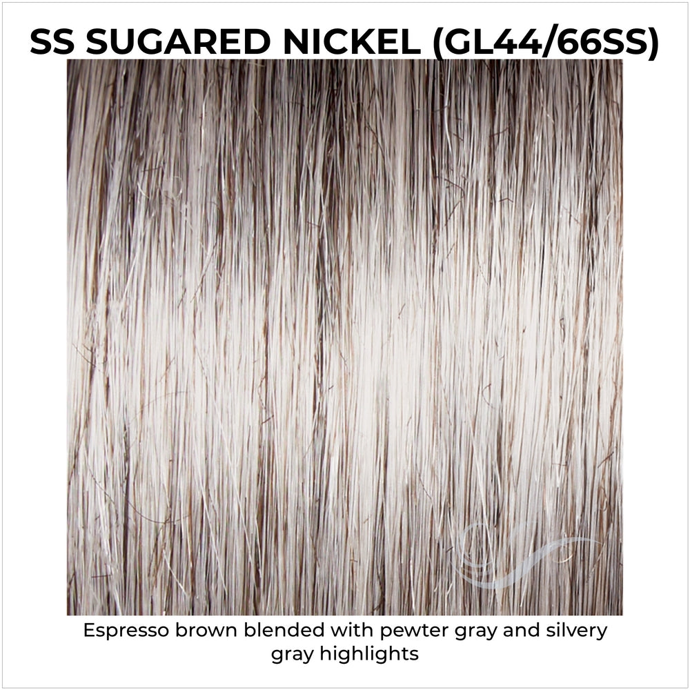 SS Sugared Nickel (GL44/66SS)-Espresso brown blended with pewter gray and silvery gray highlights