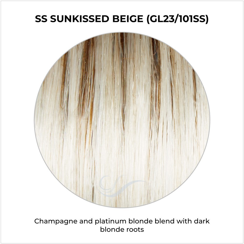 SS Sunkissed Beige (GL23/101SS)-Champagne and platinum blonde blend with dark blonde roots