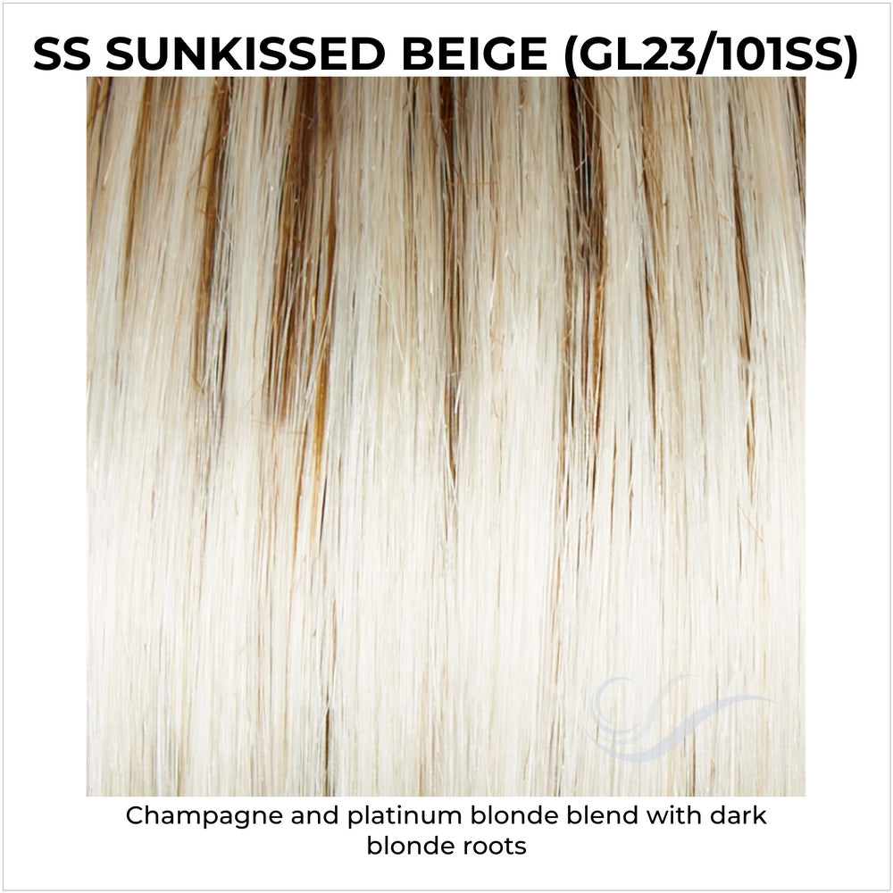 SS Sunkissed Beige (GL23/101SS)-Champagne and platinum blonde blend with dark blonde roots