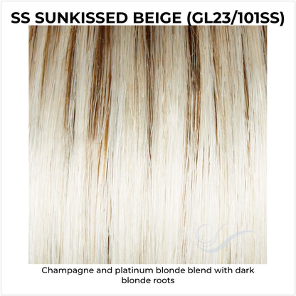 SS Sunkissed Beige (GL23/101Ss)-Champagne and platinum blonde blend with dark blonde roots