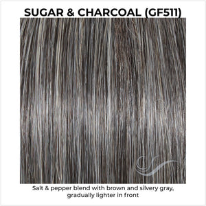 Sugar & Charcoal (GF511)-Salt & pepper blend with brown and silvery gray, gradually lighter in front