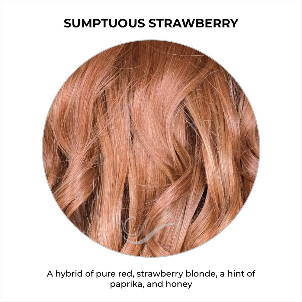 Sumptuous Strawberry-A hybrid of pure red, strawberry blonde, a hint of paprika, and honey