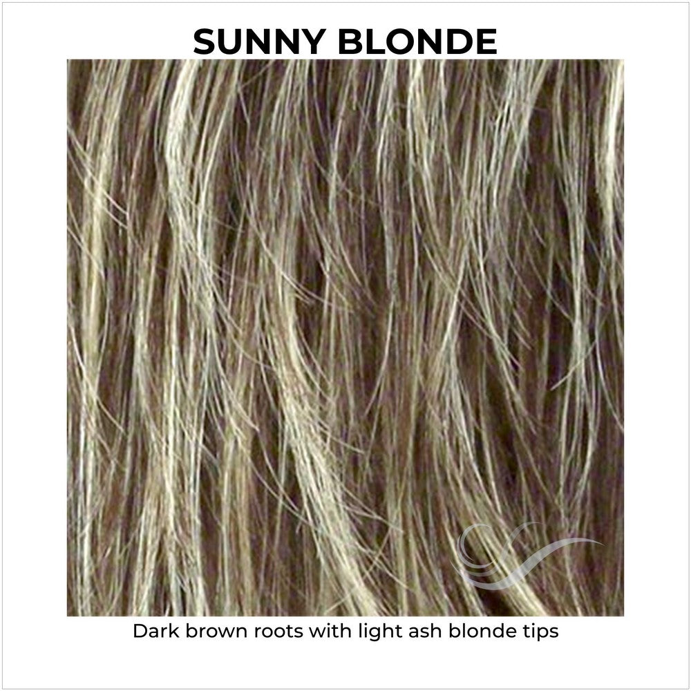 Sunny Blonde-Dark brown roots with light ash blonde tips