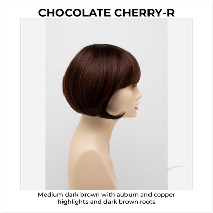 Tandi By Envy in Chocolate Cherry-R-Medium dark brown with auburn and copper highlights and dark brown roots