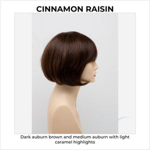 Tandi By Envy in Cinnamon Raisin-Dark auburn brown and medium auburn with light caramel highlights