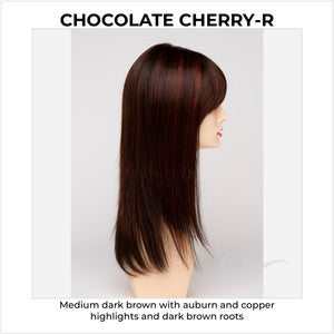 Taryn by Envy in Chocolate Cherry-R-Medium dark brown with auburn and copper highlights and dark brown roots