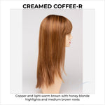 Load image into Gallery viewer, Taryn by Envy in Creamed Coffee-R-Copper and light warm brown with honey blonde highlights and medium brown roots
