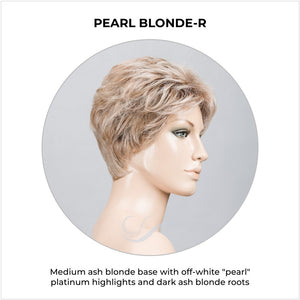 Time Comfort by Ellen Wille in Pearl Blonde-R-Medium ash blonde base with off-white "pearl" platinum highlights and dark ash blonde roots
