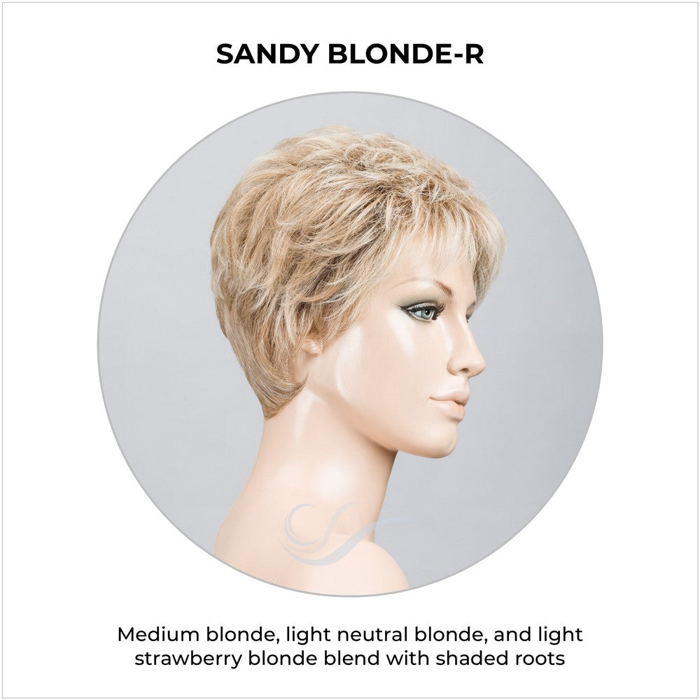 Time Comfort by Ellen Wille in Sandy Blonde-R-Medium blonde, light neutral blonde, and light strawberry blonde blend with shaded roots