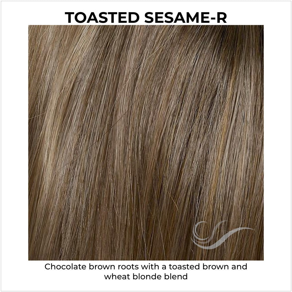 Flame By Envy in Toasted Sesame-R-Light brown blend with medium brown roots