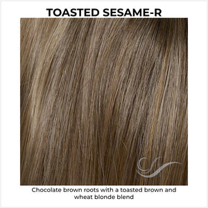 Fiona By Envy in Toasted Sesame-R-Light brown blend with medium brown roots