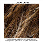 Load image into Gallery viewer, Tobacco-R-Medium brown base with light golden blonde highlights and light auburn lowlights and dark roots
