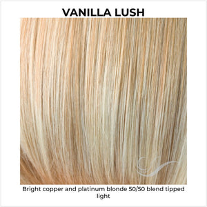 Vanilla Lush-Bright copper and platinum blonde 50/50 blend tipped light