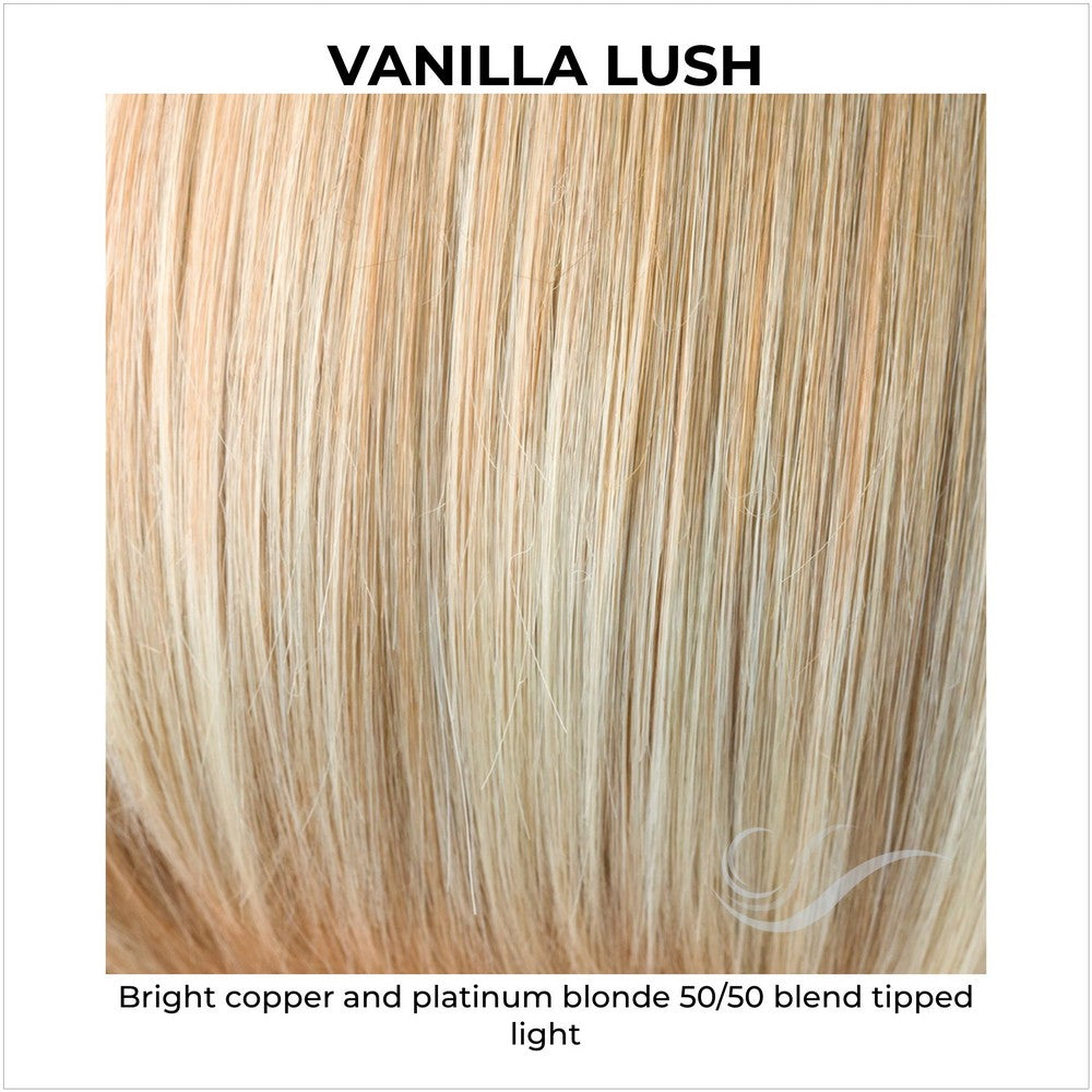 Vanilla Lush-Bright copper and platinum blonde 50/50 blend tipped light