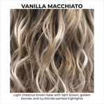 Load image into Gallery viewer, VANILLA MACCHIATO-Light chestnut brown base with light brown, golden blonde, and icy blonde painted highlights

