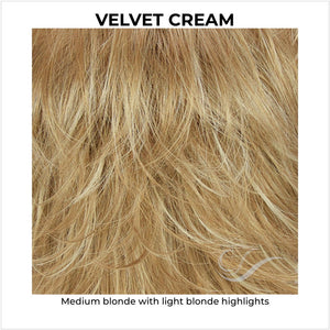 Velvet Cream-Medium blonde with light blonde highlights 