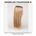 Load image into Gallery viewer, Veronica By Envy in Sparkling Champagne-R-Medium ash blonde with pale blonde highlights and medium brown roots
