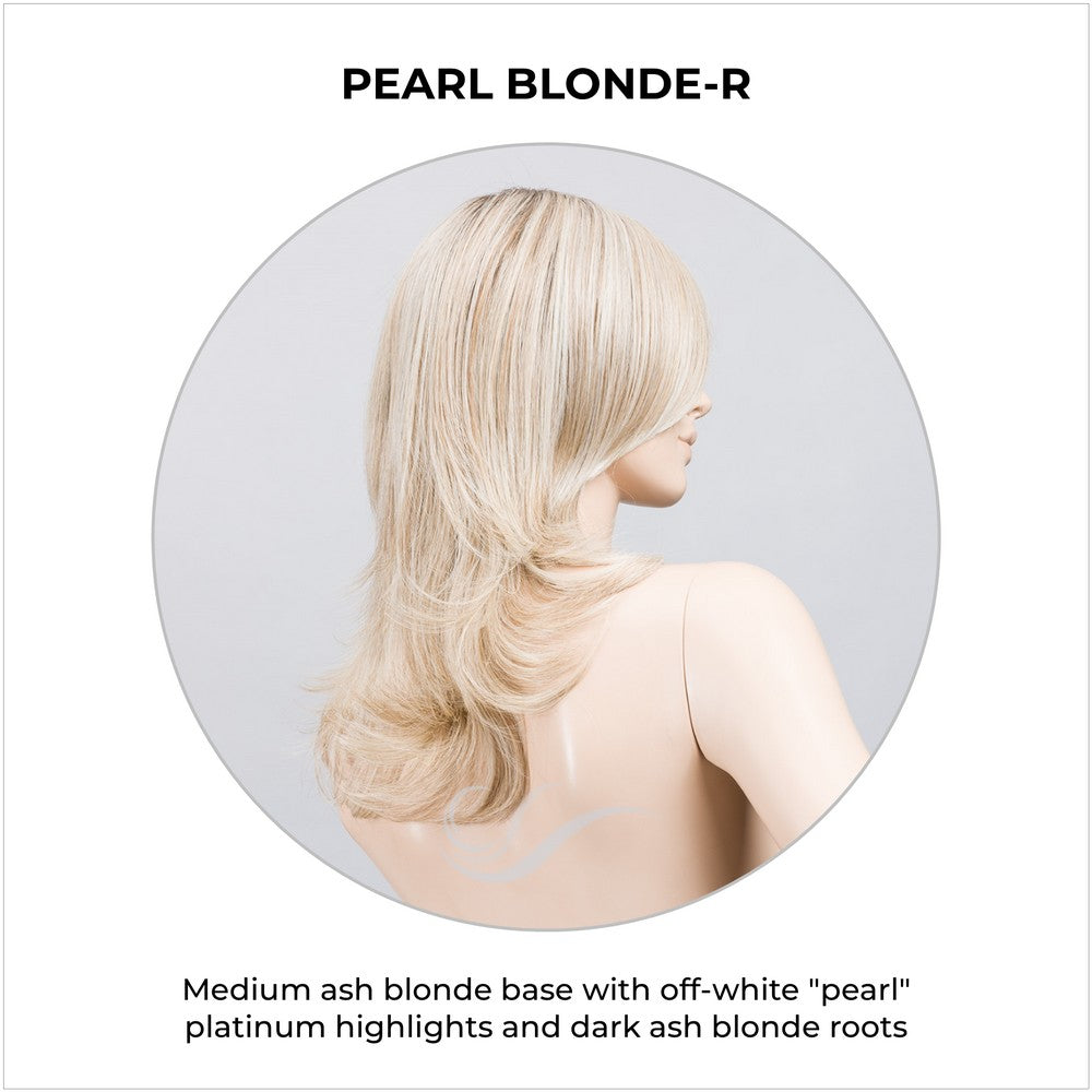 Voice Large wig by Ellen Wille in Pearl Blonde-R-Medium ash blonde base with off-white "pearl" platinum highlights and dark ash blonde roots