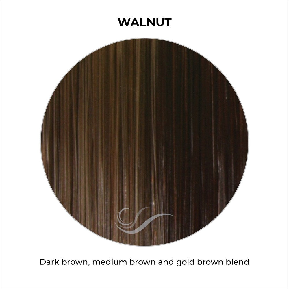 Walnut-Dark brown, medium brown and gold brown blend