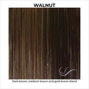 Walnut-Dark brown, medium brown and gold brown blend