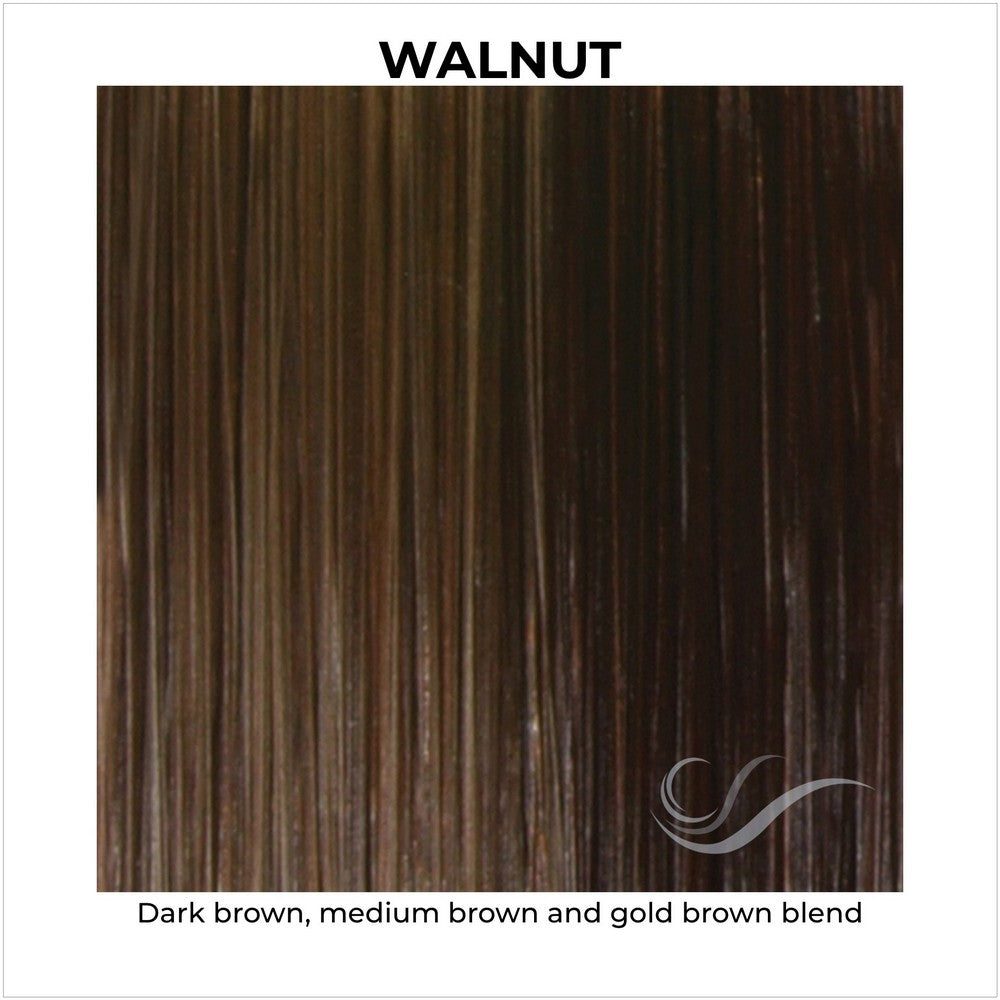 Walnut-Dark brown, medium brown and gold brown blend