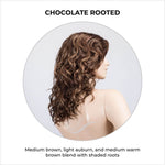 Load image into Gallery viewer, Wanted in Chocolate Rooted-Medium brown, light auburn, and medium warm brown blend with shaded roots
