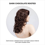 Load image into Gallery viewer, Wanted in Dark Chocolate Rooted-Dark brown, darkest brown and light auburn blend with dark shaded roots
