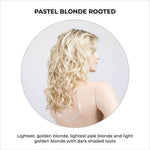 Load image into Gallery viewer, Wanted in Pastel Blonde Rooted-Lightest, golden blonde, lightest pale blonde and light golden blonde with dark shaded roots
