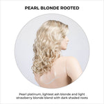 Load image into Gallery viewer, Wanted in Pearl Blonde Rooted-Pearl platinum, lightest ash blonde and light strawberry blonde blend with dark shaded roots
