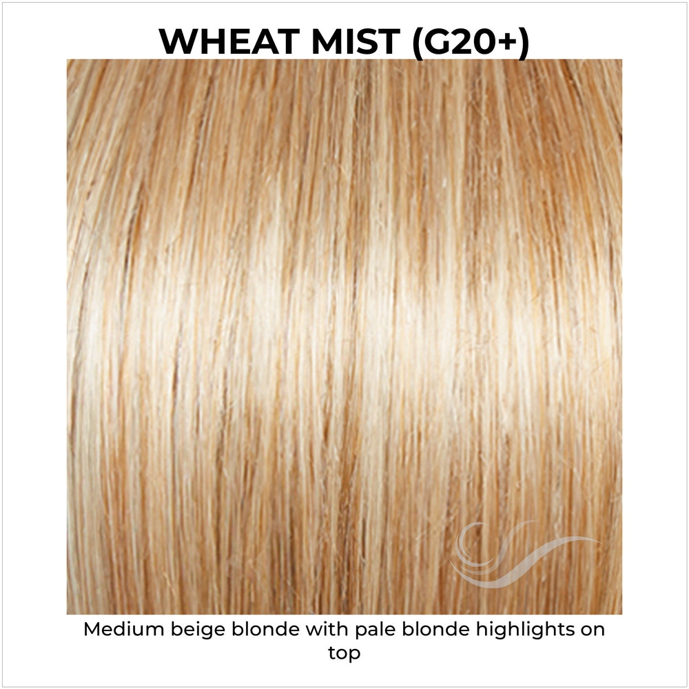 Wheat Mist (G20+)-Medium beige blonde with pale blonde highlights on top