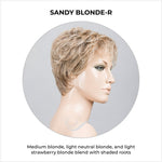 Load image into Gallery viewer, Yoko wig by Ellen Wille in Sandy Blonde-R-Medium blonde, light neutral blonde, and light strawberry blonde blend with shaded roots
