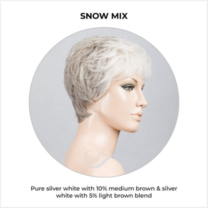 Yoko wig by Ellen Wille in Snow Mix-Pure silver white with 10% medium brown & silver white with 5% light brown blend