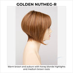 Load image into Gallery viewer, Yuri By Envy in Golden Nutmeg-R-Warm brown and auburn with honey blonde highlights and medium brown roots
