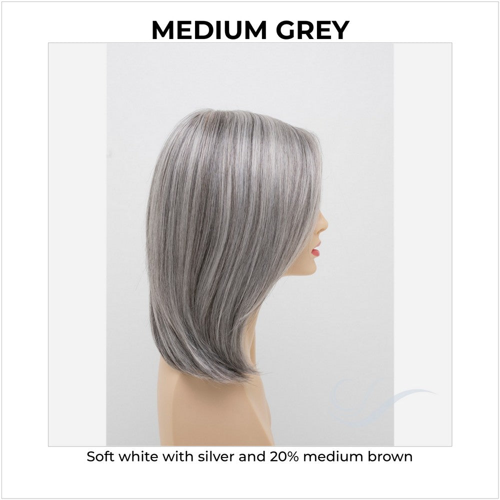 Zoey By Envy in Medium Grey-Soft white with silver and 20% medium brown